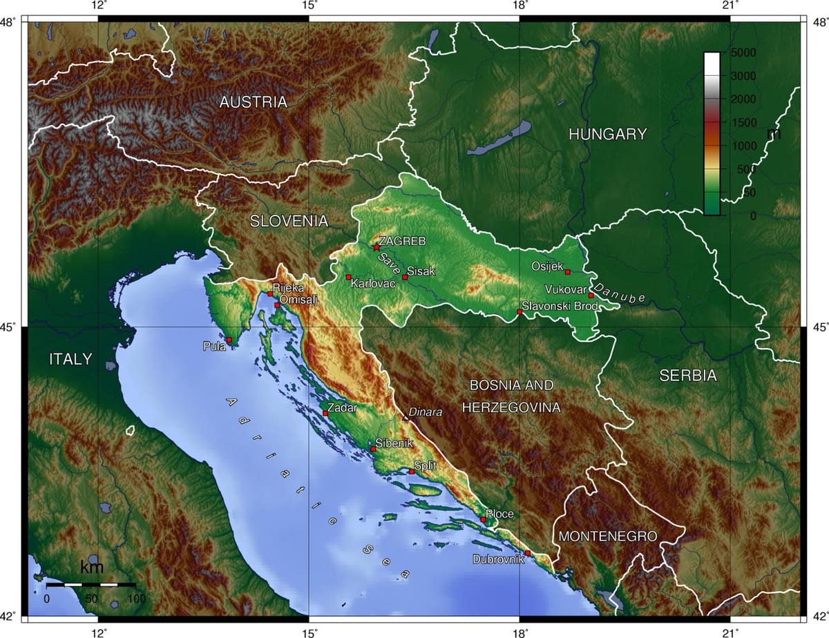 வரைபடம் ஸ்லோவேனியா topographic